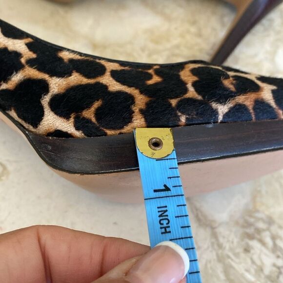 Coach Leather Leopard Print Pony Hair 4” Heels Platform Pumps - Picture 12 of 16